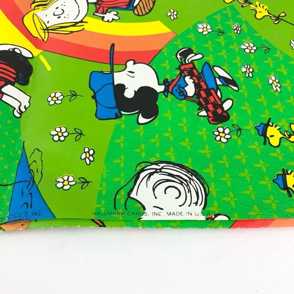 Vintage Charlie Brown and Friends Rainbow Flat Wrapping Paper
